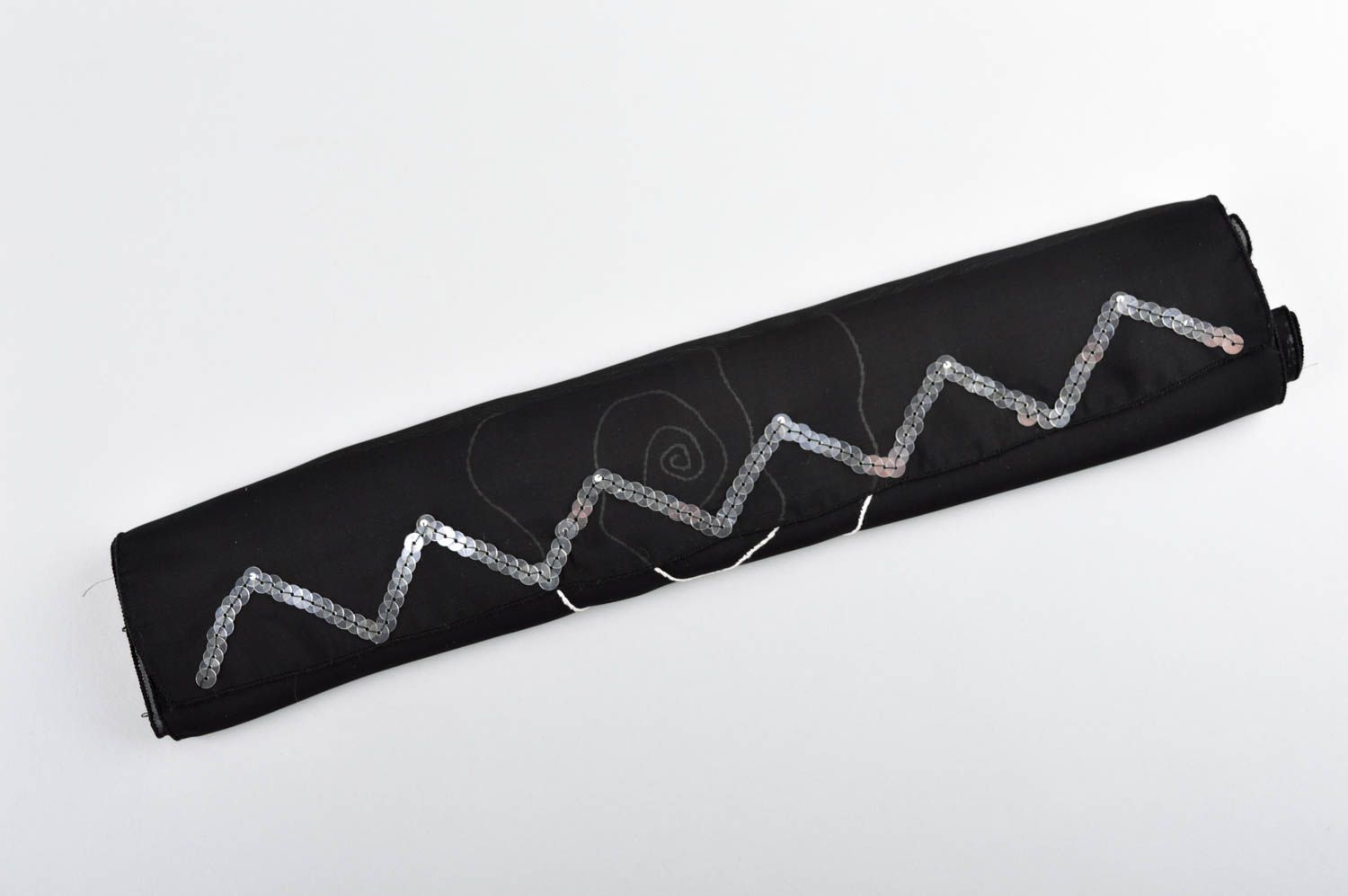 Черный шарф ручной работы шифоновый шарф с вышивкой красивый женский шарф фото 5