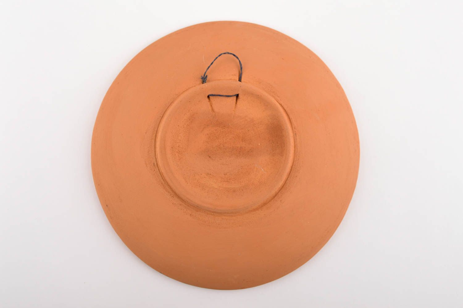 Керамическая тарелка ручной работы глиняная посуда расписная декор для дома фото 5