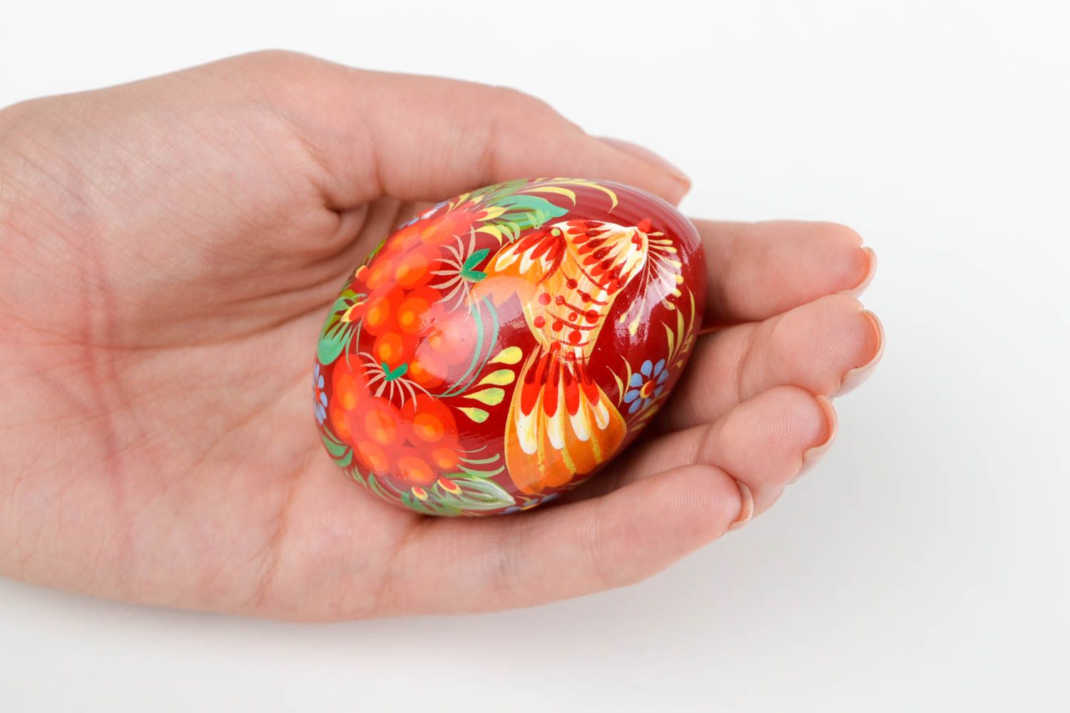 Huevo decorado hecho a mano de madera decoración de interior regalo original  foto 2