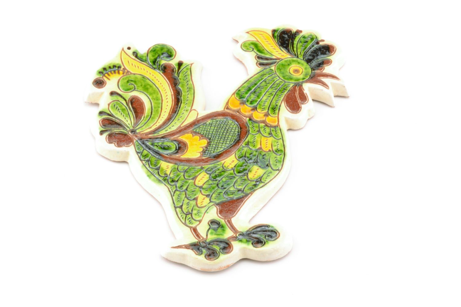 Ceramic wall pendant in the shape of a cockerel photo 5
