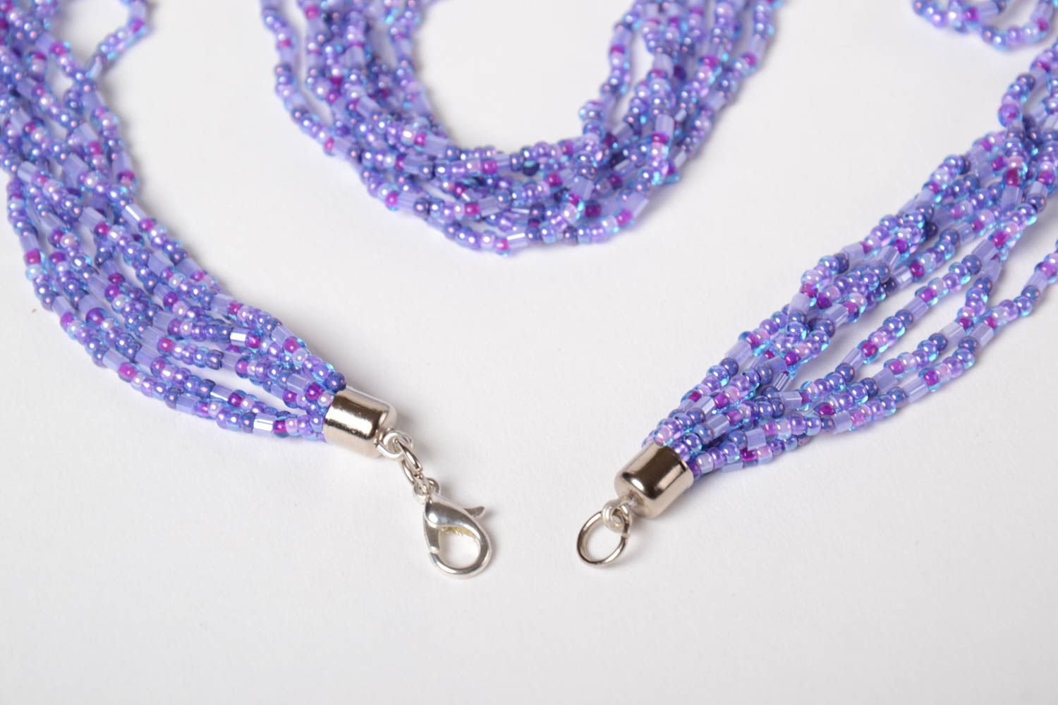 Handmade beaded stylish necklace female designer accessory festive jewelry photo 3