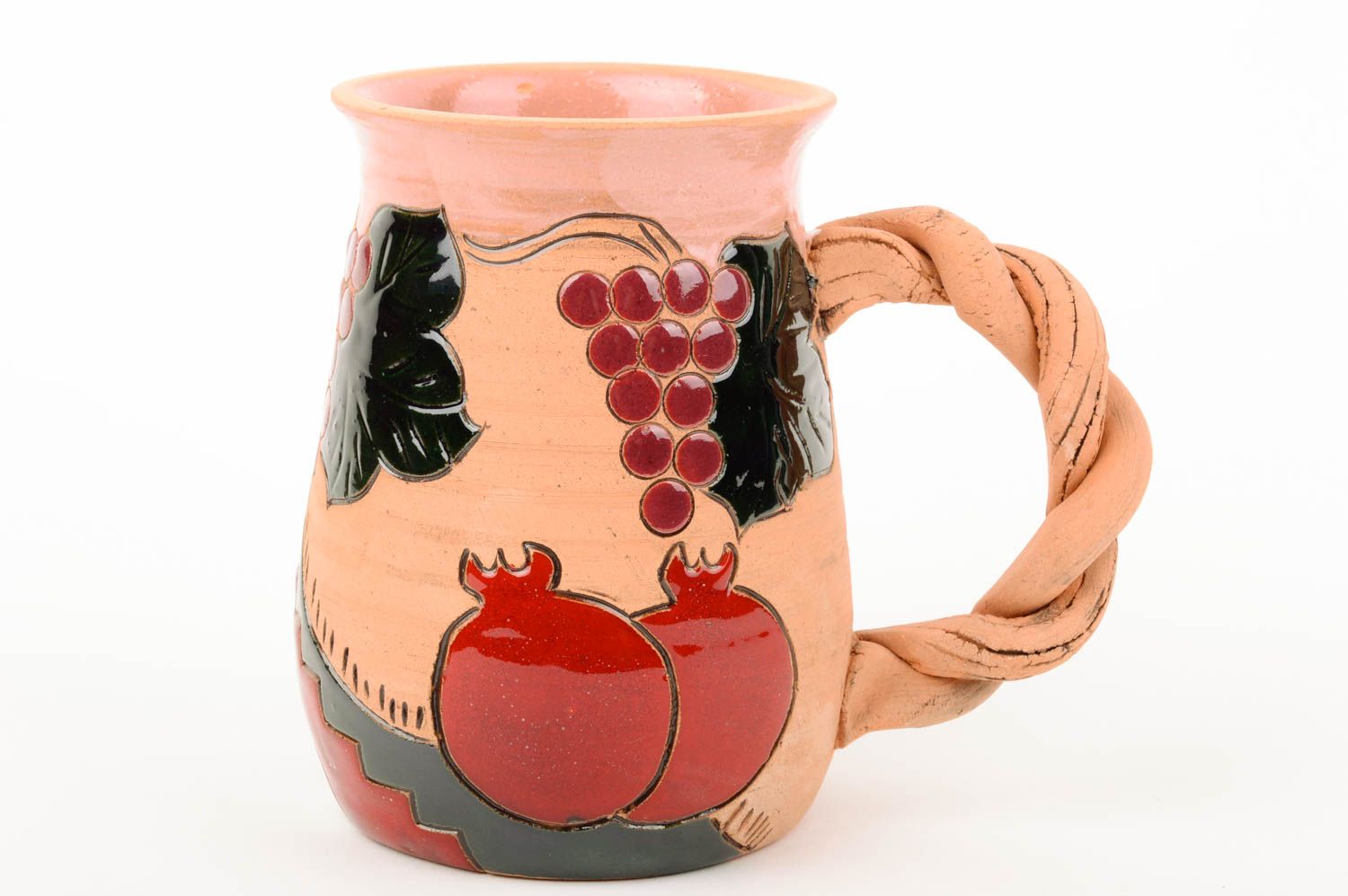 Beautiful handmade ceramic beer mug pottery works clay craft table setting photo 3