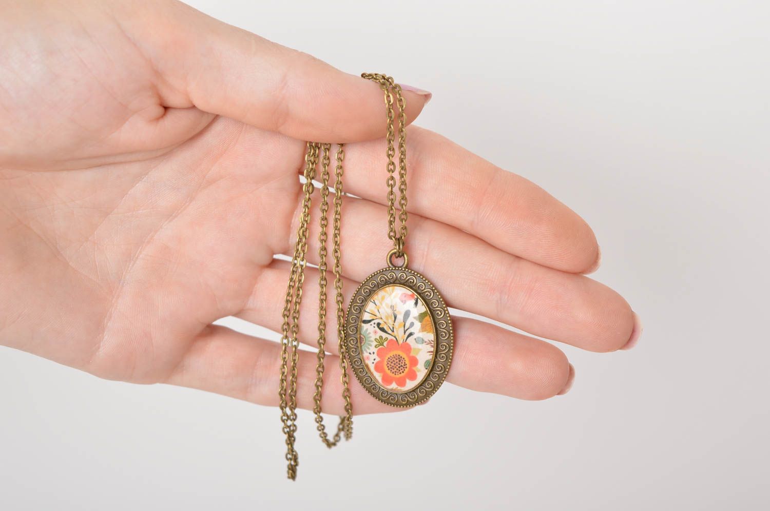 Handmade Halsketten Anhänger schön Mode Schmuck rund Geschenk für Mädchen foto 5