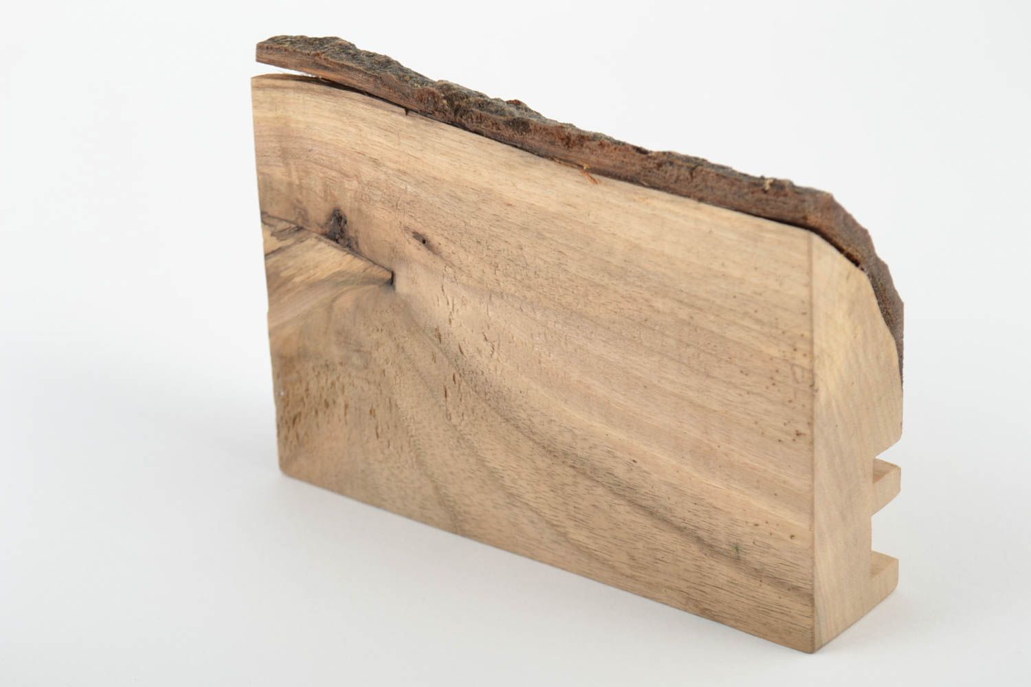 Support pour tablette original écologique fait main en bois naturel verni photo 4