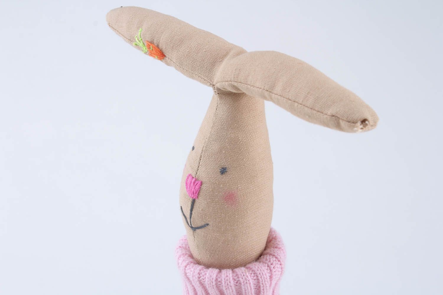 Мягкая игрушка Зайчиха в розовом фото 4