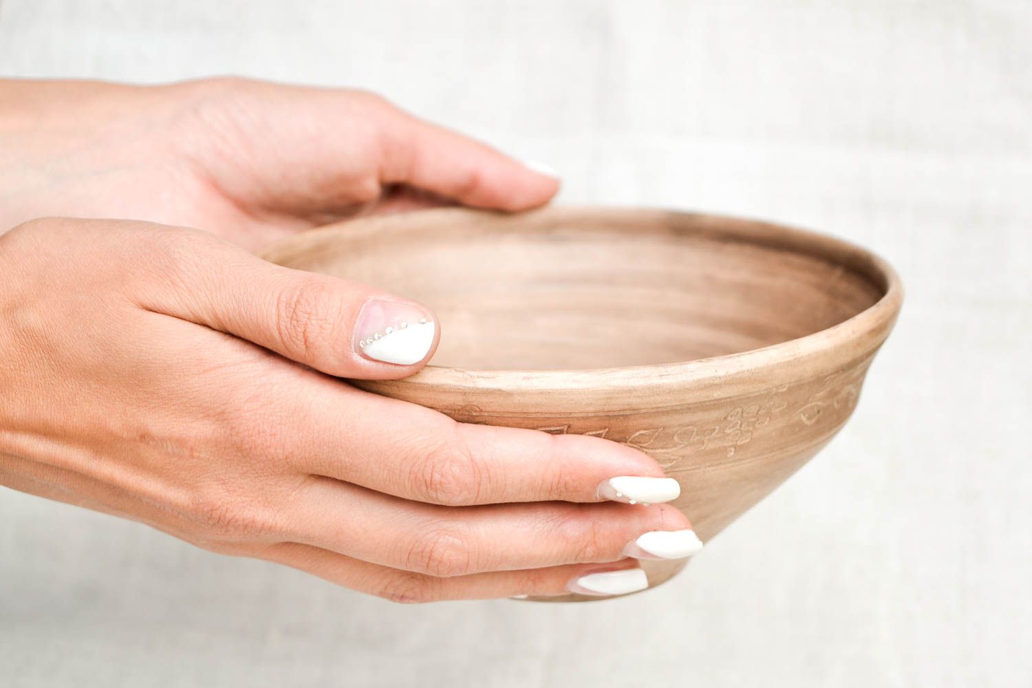 Handmade pottery ceramic bowl clay plate decorative pottery kitchen decor photo 2