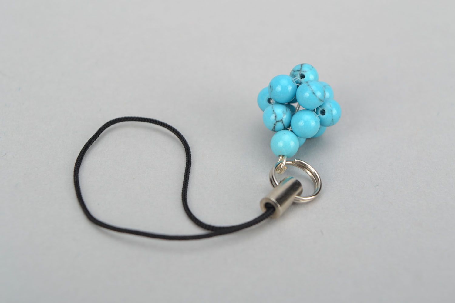Handmade keychain with natural turquoise photo 4