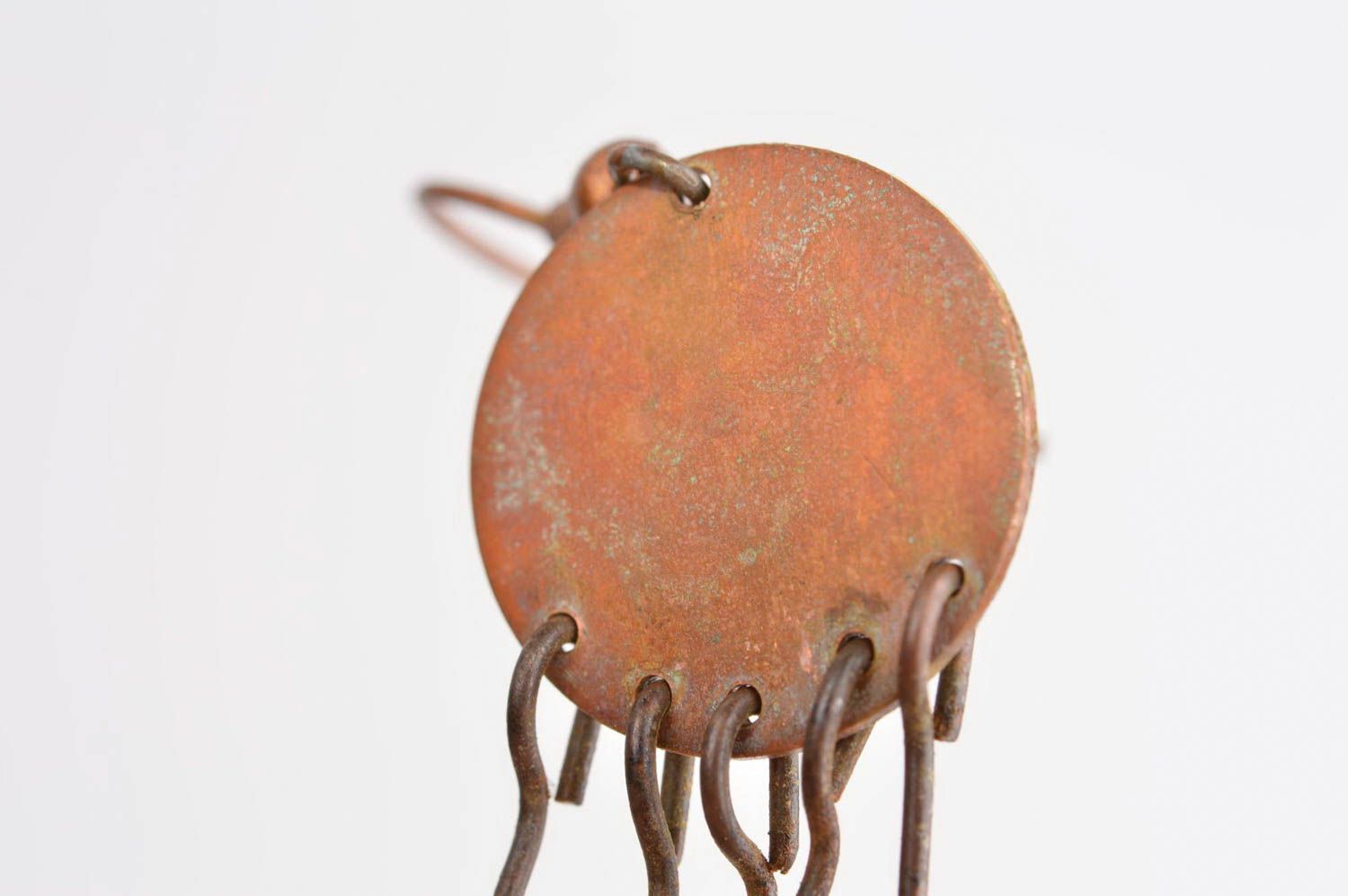 Unusual handmade metal earrings stylish copper earrings fashion trends photo 4