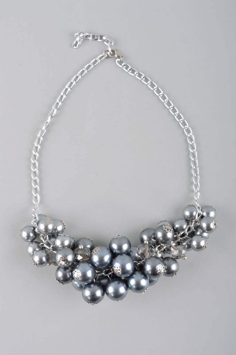 Collar original artesanal regalo original bisutería fina de perlas artificiales foto 2