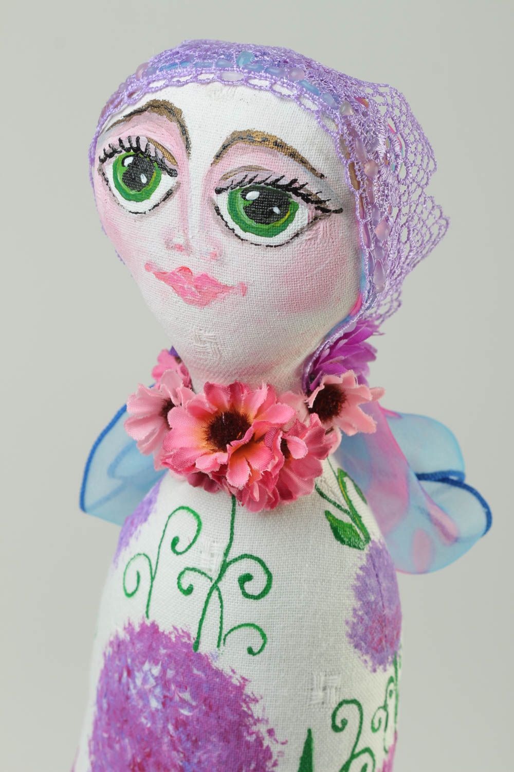 Unusual handmade fabric toy rag doll stuffed toy room ideas decorative use only photo 3