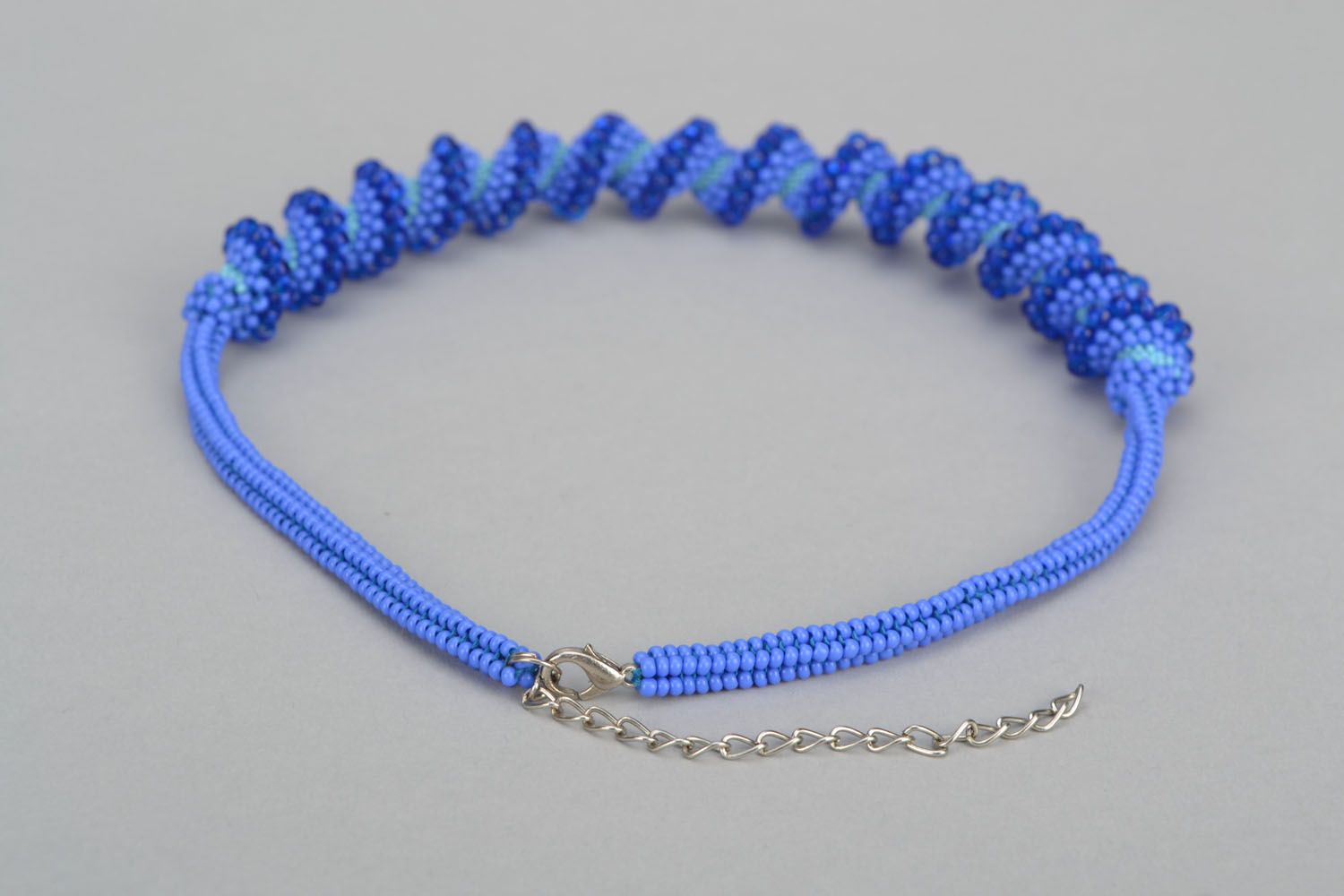 Blue necklace with Czech beads photo 5
