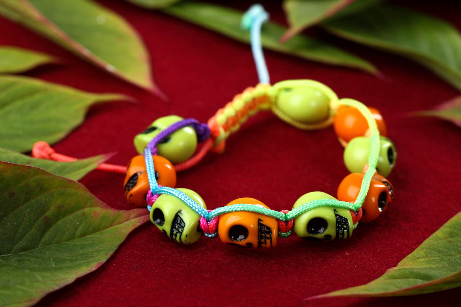 Woven bracelet beaded cord bracelet handmade bracelets elegant accessories photo 1