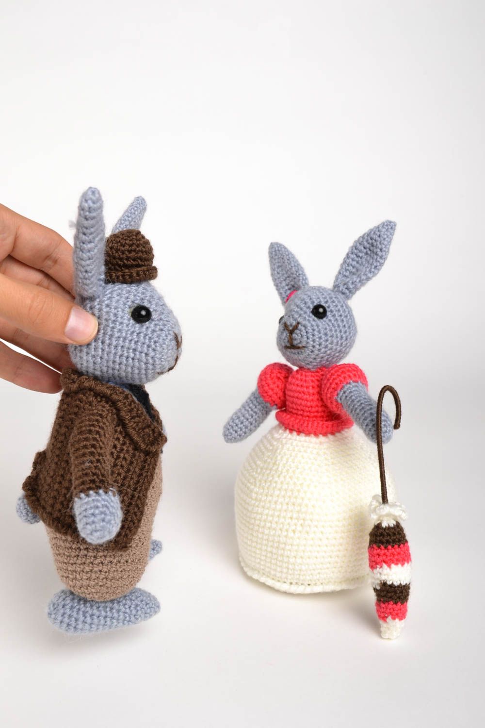 Juguetes artesanales con forma de conejos regalo original peluches para niños foto 2