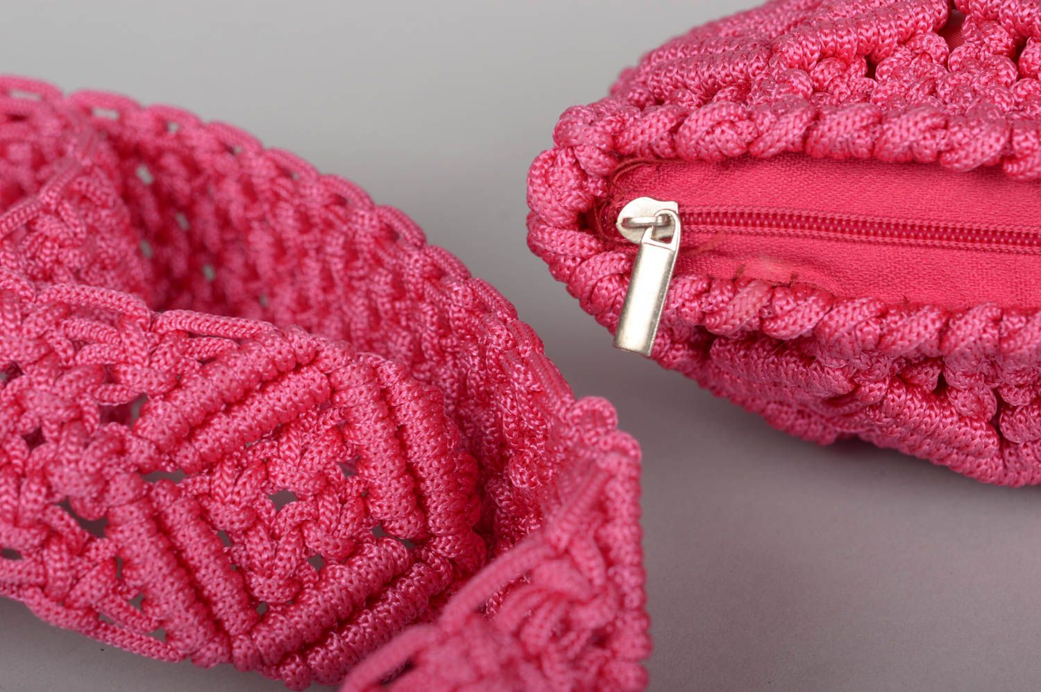 Bolso hecho a mano y cinturón trenzado de color rosa regalo personalizado foto 2