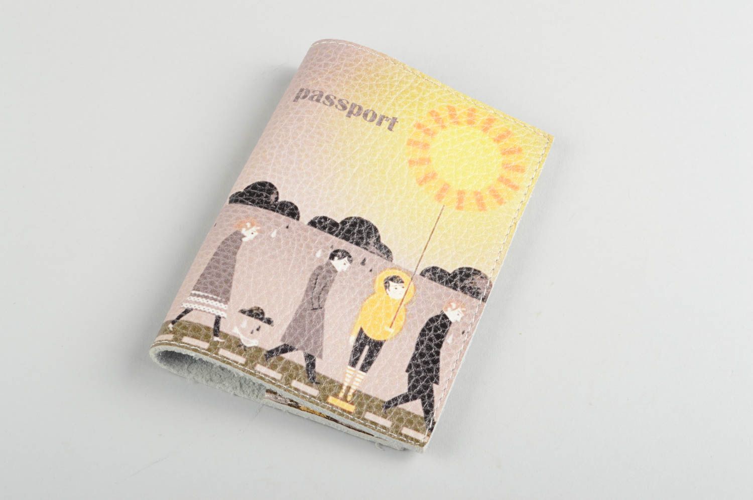 Обложка для документов хенд мейд солнце оригинальный подарок обложка на паспорт фото 4