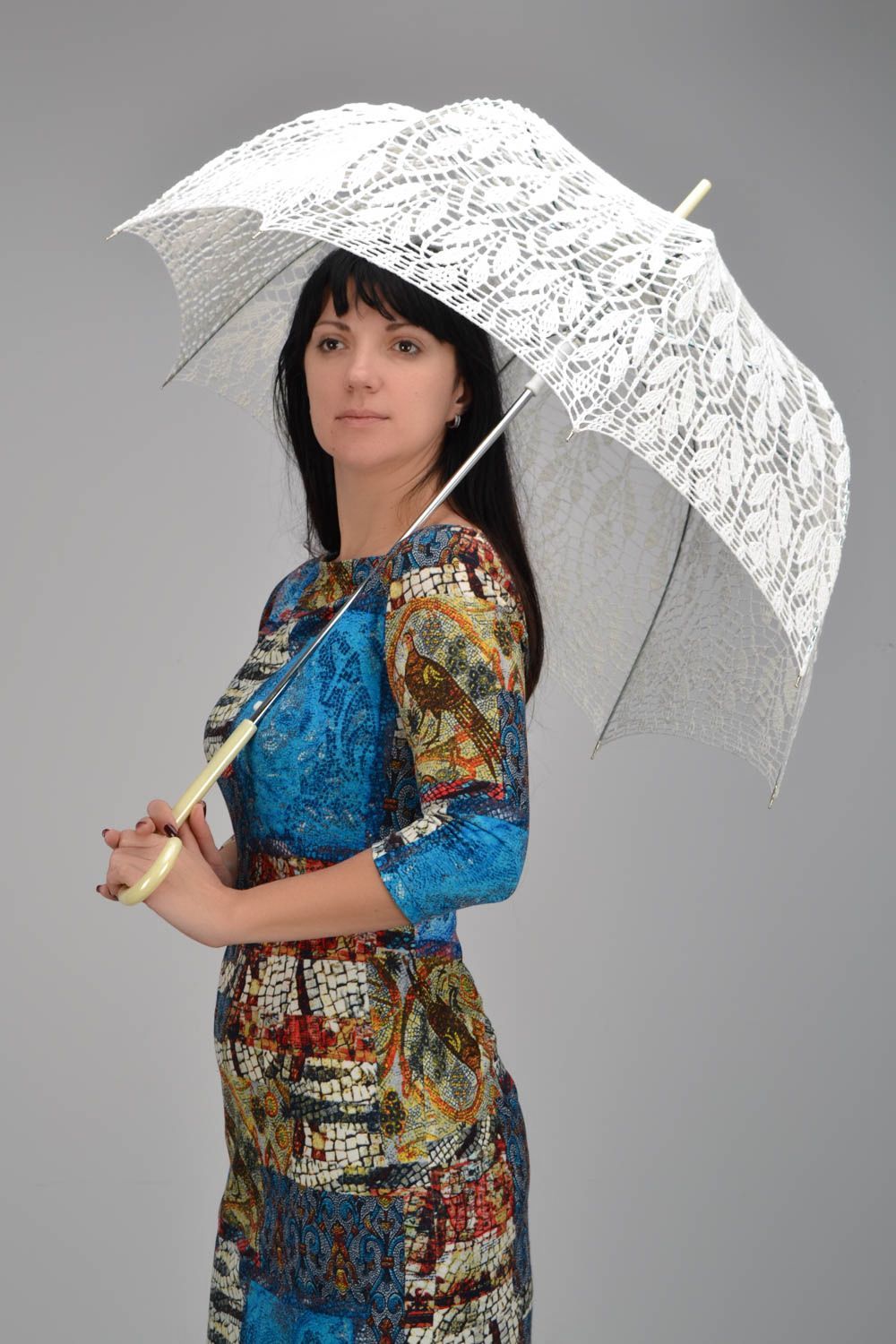 Женский зонт от солнца ажурный  фото 2
