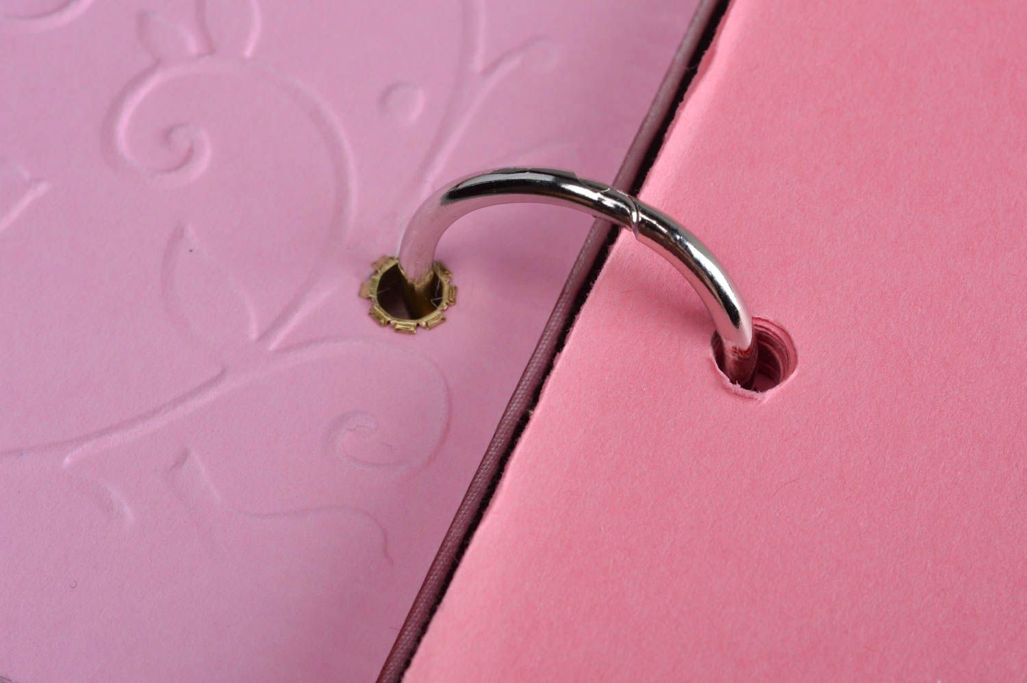 Joli bloc-notes clair avec couverture rose en tissu fait main pour fille photo 1