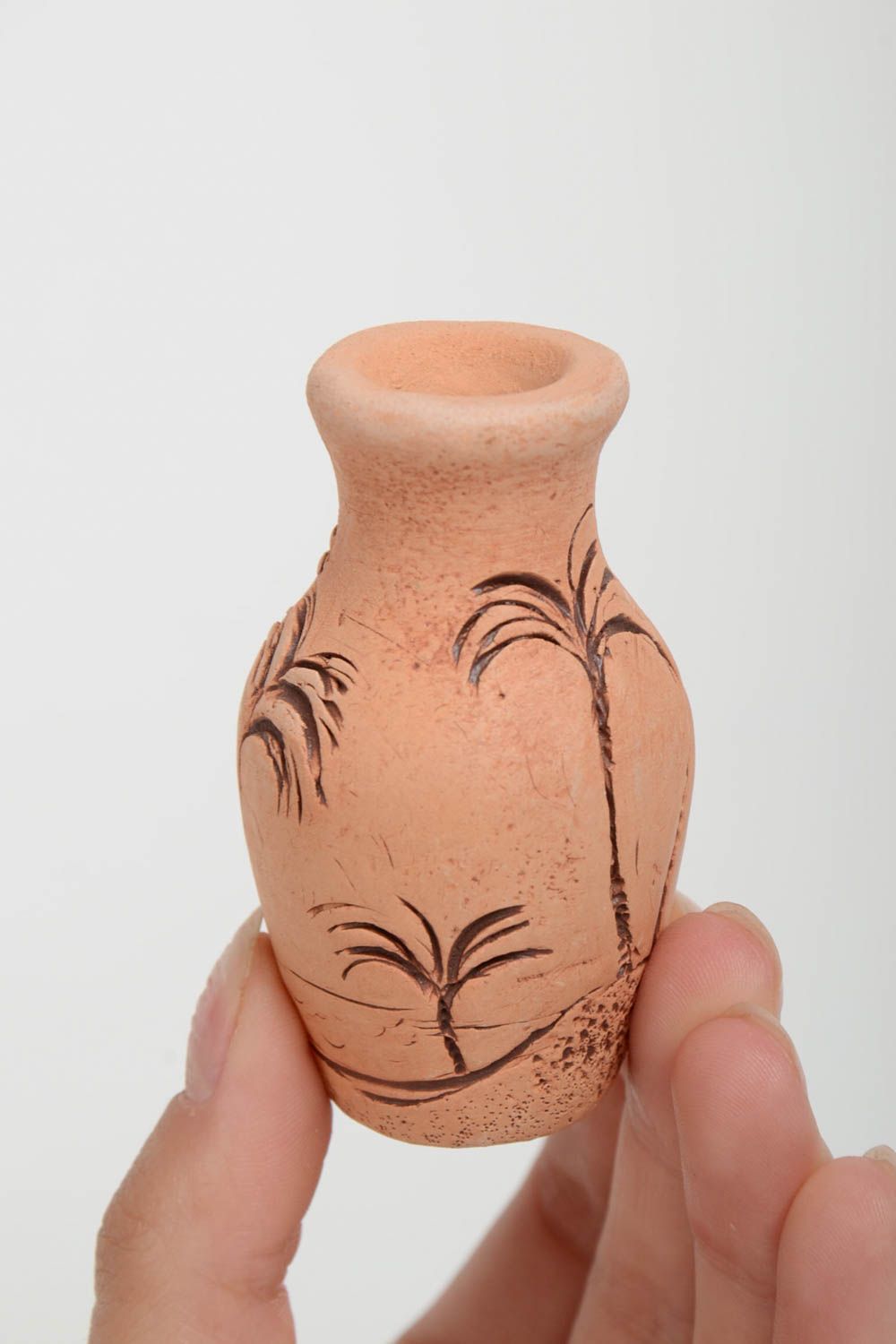 Jarro decorativo de cerámica pequeño artesanal en miniatura pintado para casa foto 4