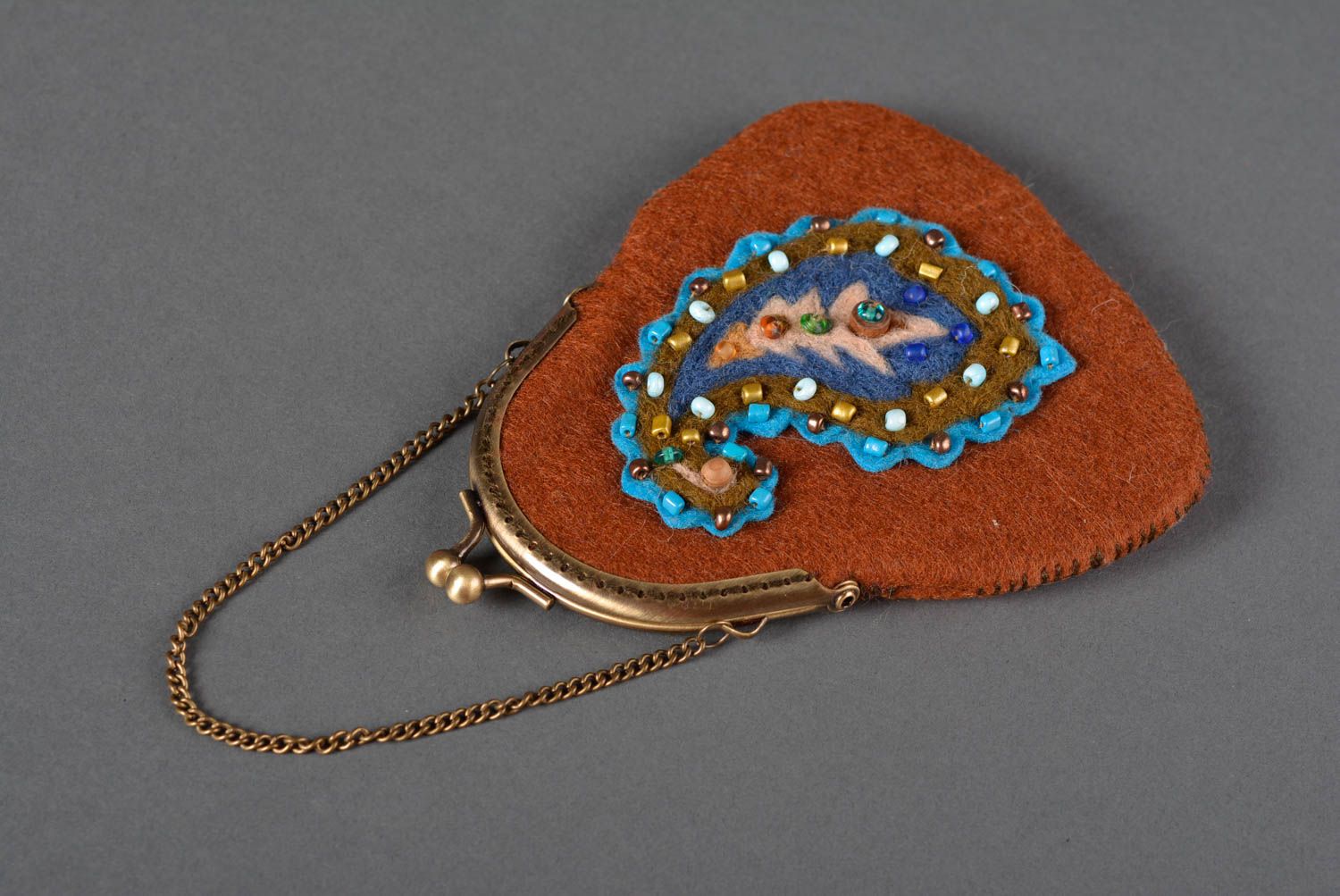 Porte-monnaie fait main Accessoire femme en laine sac petit Cadeau original photo 5