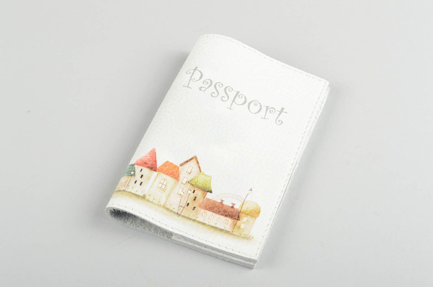 Handmade cover for passport unusual gift designer cover for documents photo 4
