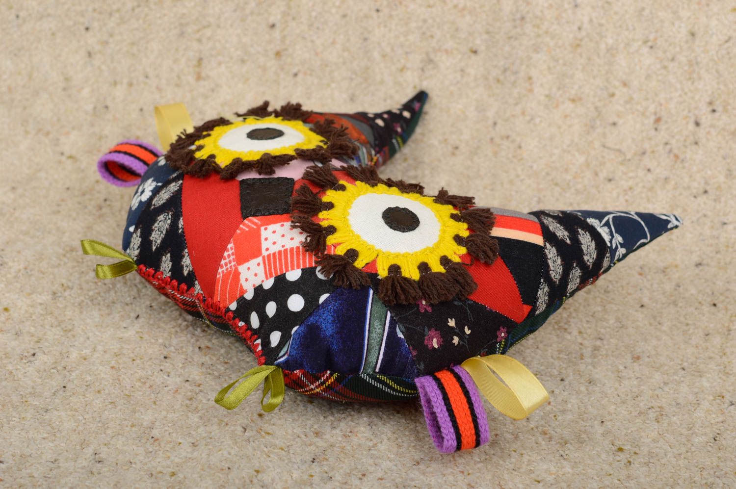 Игрушка подушка сова детская игрушка ручной работы диванная подушка авторская фото 4