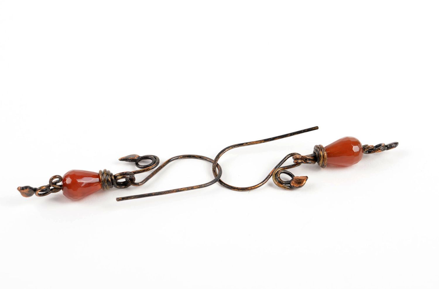 Handmade earrings copper earrings designer jewelry unusual accessory gift ideas photo 4