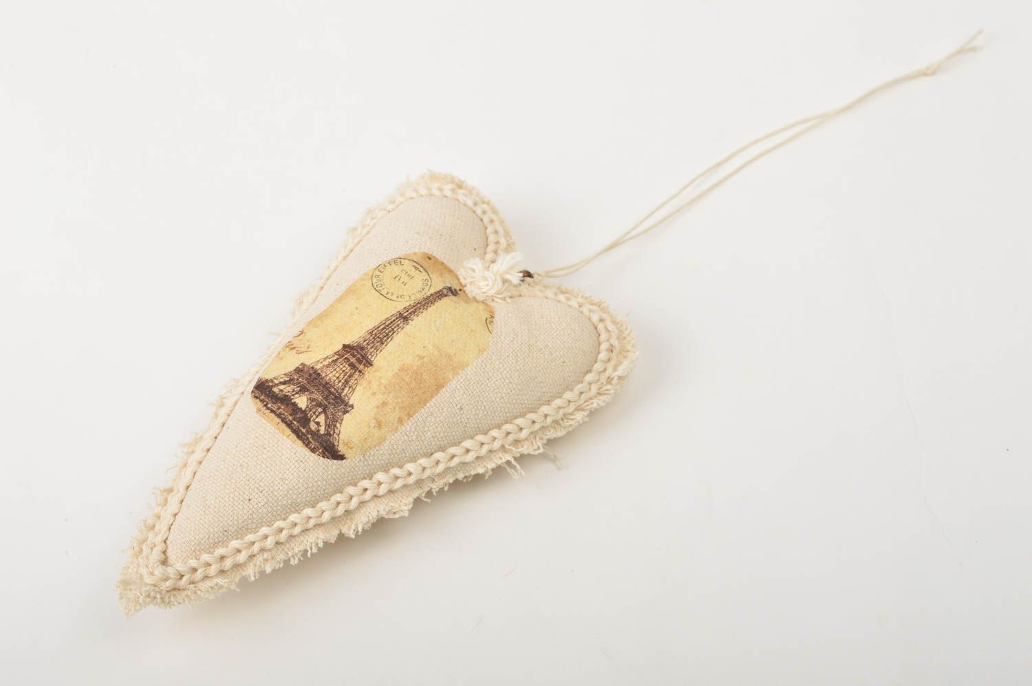 Handmade soft toy soft heart Christmas hanging home decor decorative use only photo 2