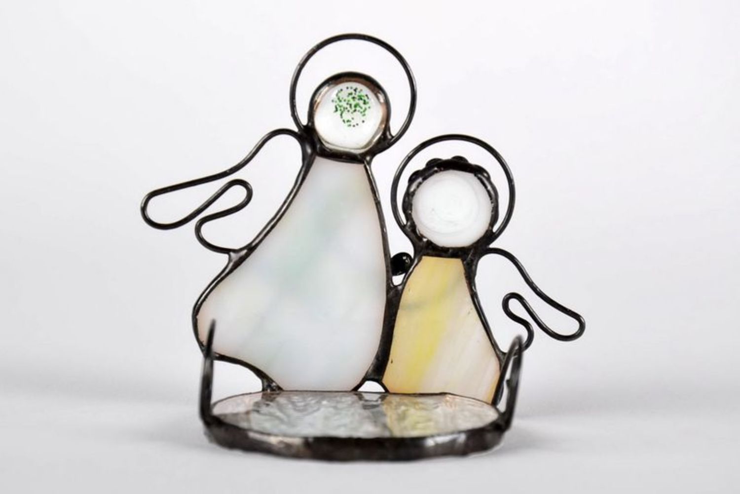 Stained glass candlestick Angels' love photo 3