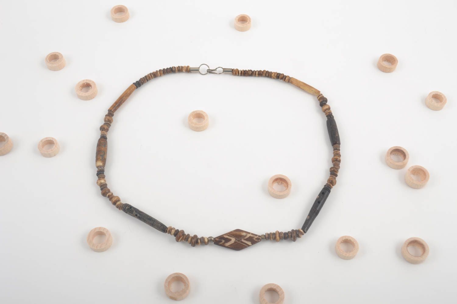 Handmade Damen Collier Modeschmuck Halskette Accessoire für Frauen aus Knochen foto 1