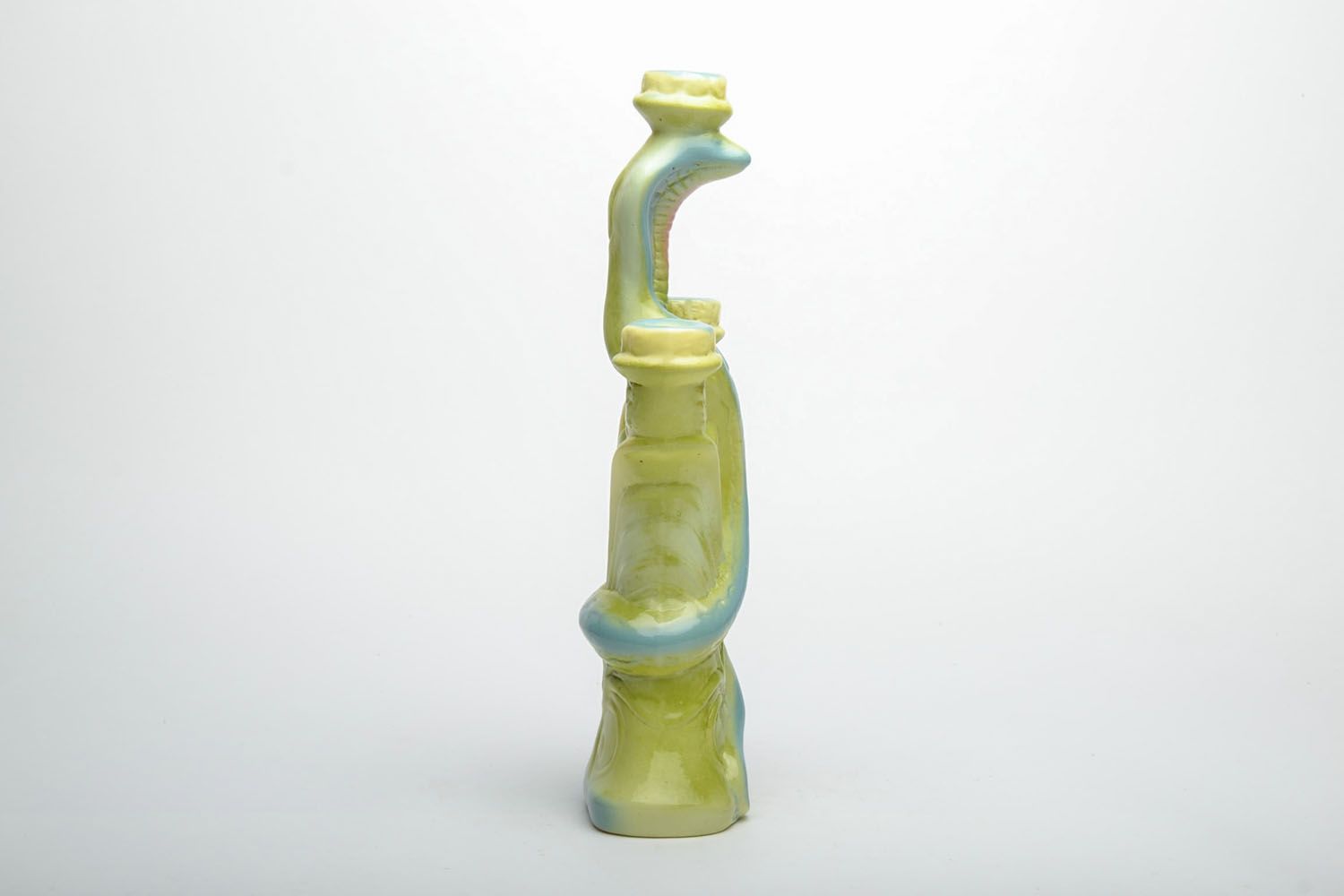 14 inch ceramic candlestick holder in the shape of a green snake 1,88 lb photo 3