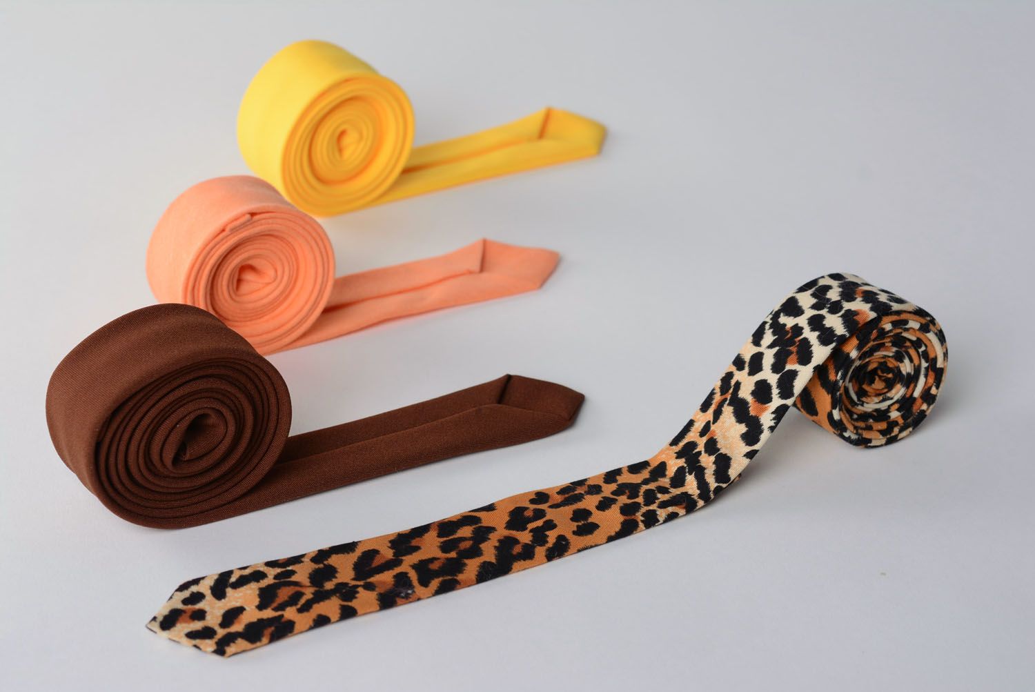 Cravate imprimée léopard en coton faite main  photo 2