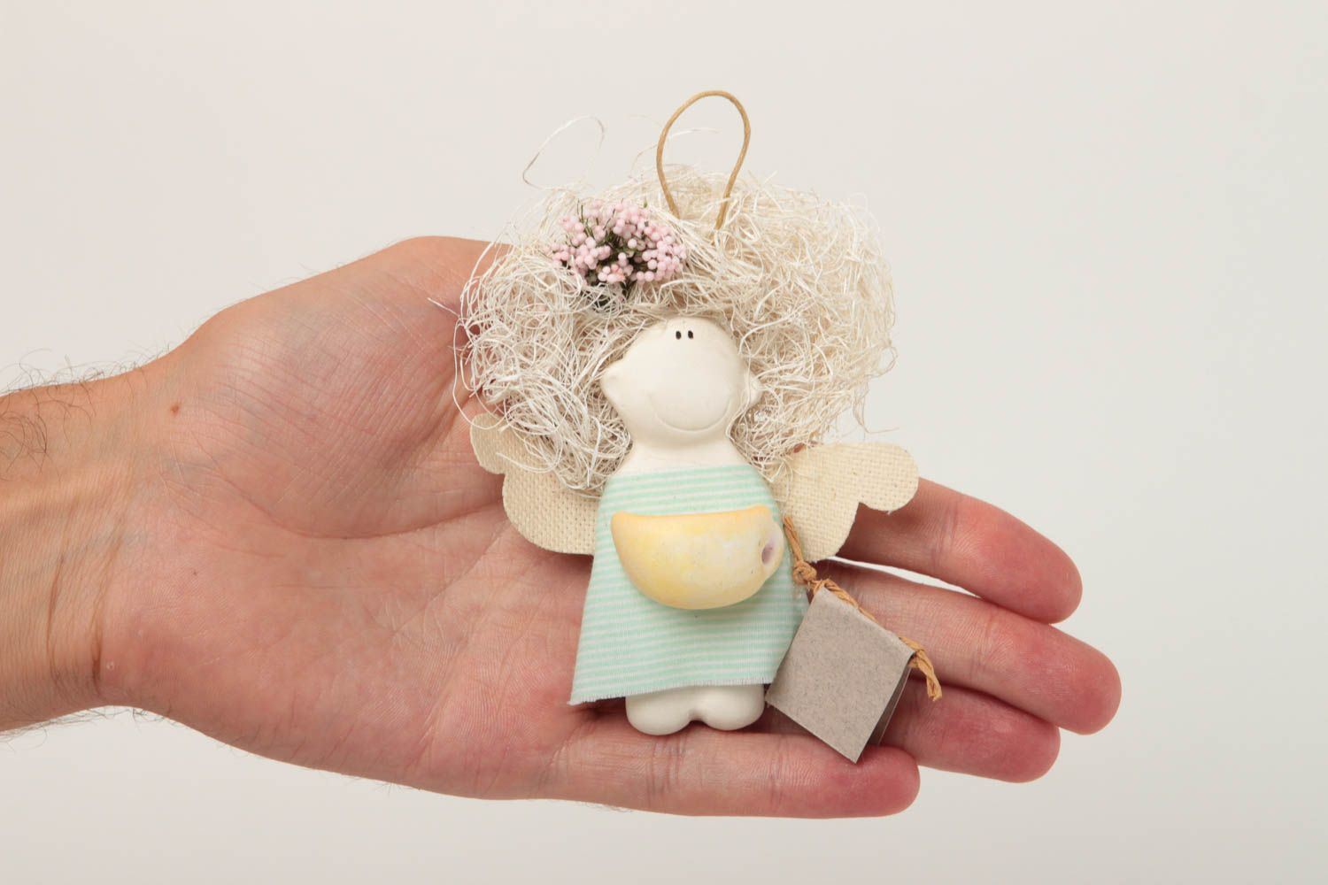 Petite poupée Suspension décorative faite main ange Déco maison originale photo 5