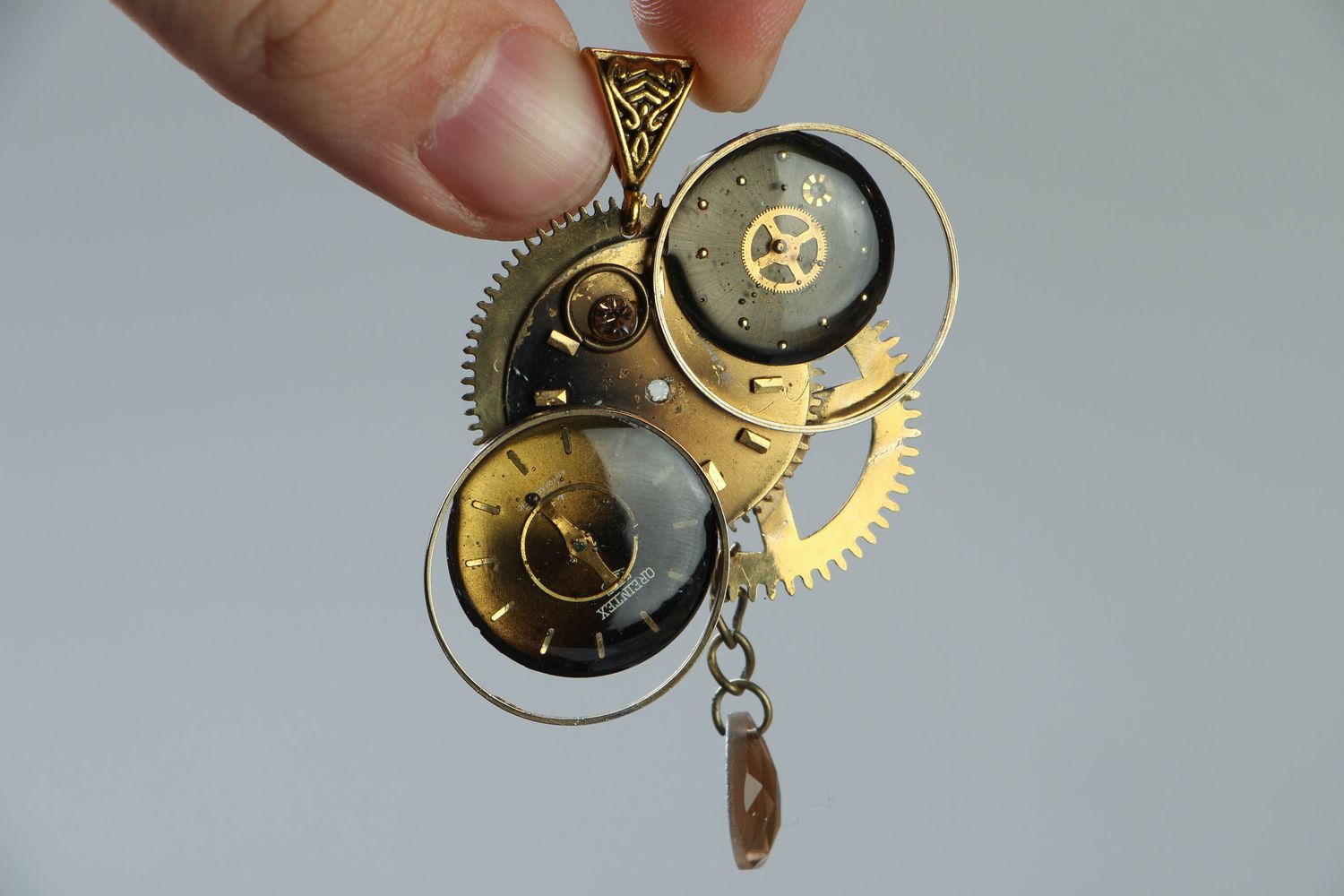 Handmade steampunk pendant photo 3
