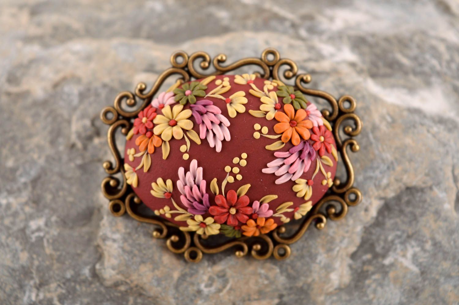 Brosche für Schal handmade Scmuck Blumen Brosche ausgefallener Schmuck für Damen foto 1