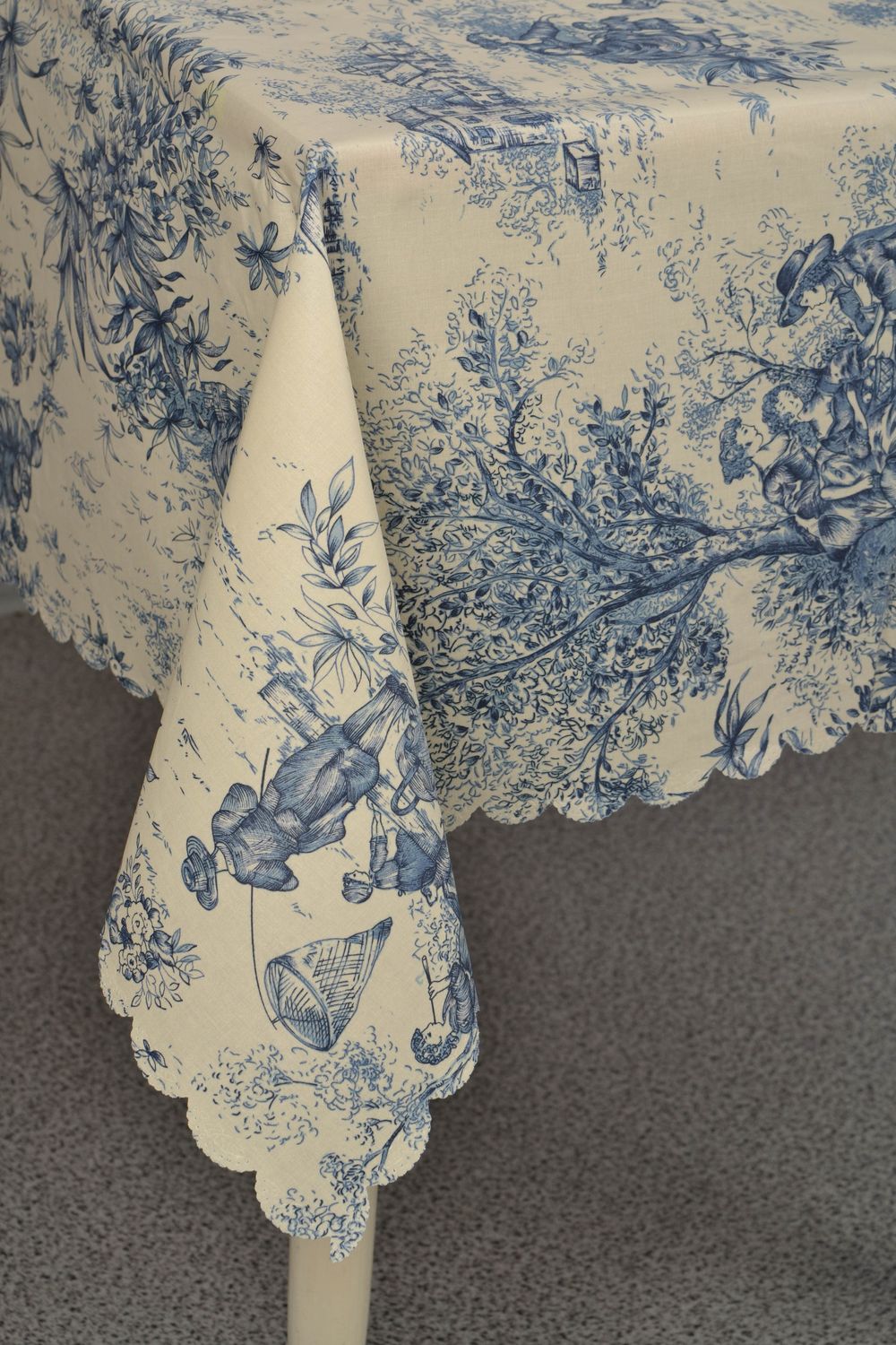 Handgemachte Tischdecke aus Stoff in Polyester gepackt 140x140 foto 3