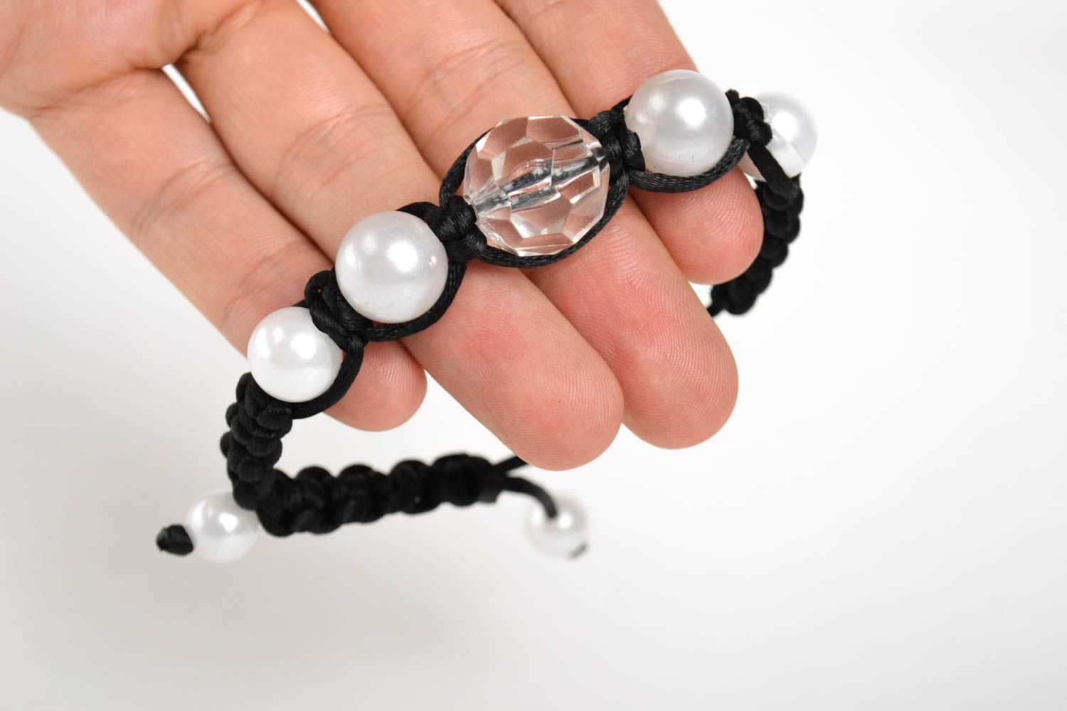Beads bracelet handmade bracelet fabric accessory woven bracelet gift ideas photo 6