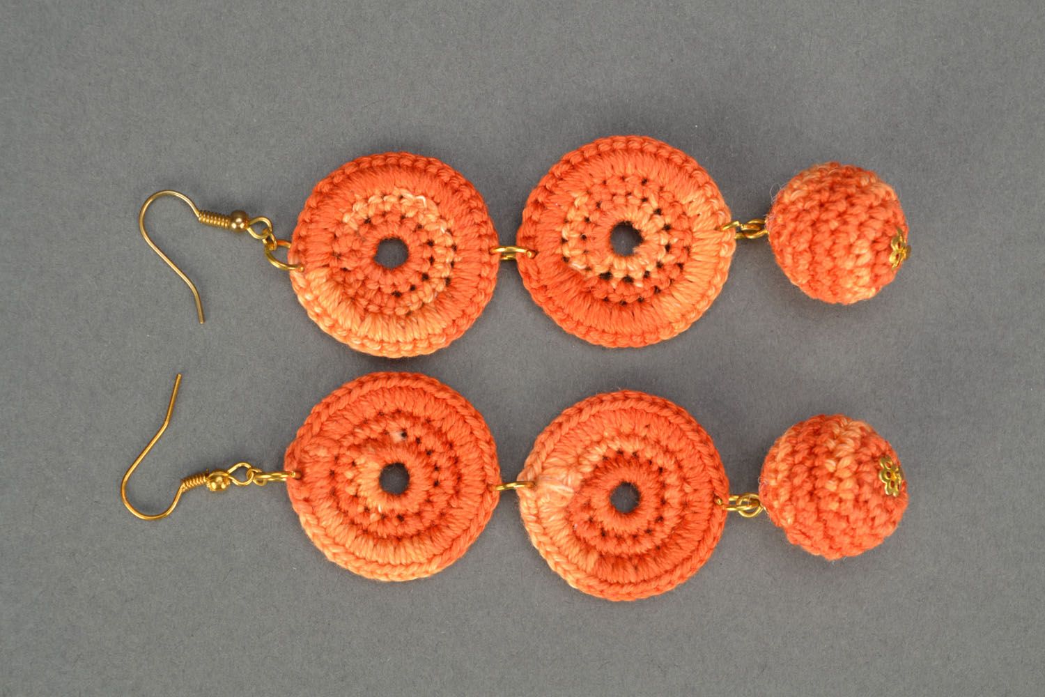 Crocheted handmade jewelry Orange photo 4