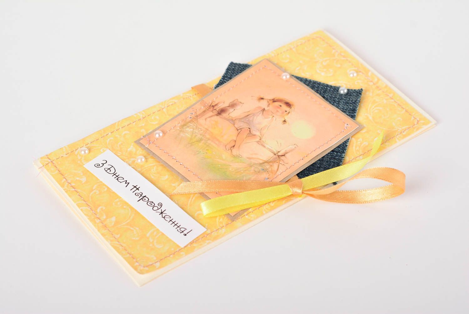 Открытка ручной работы красивая открытка девочка поздравительная открытка фото 1