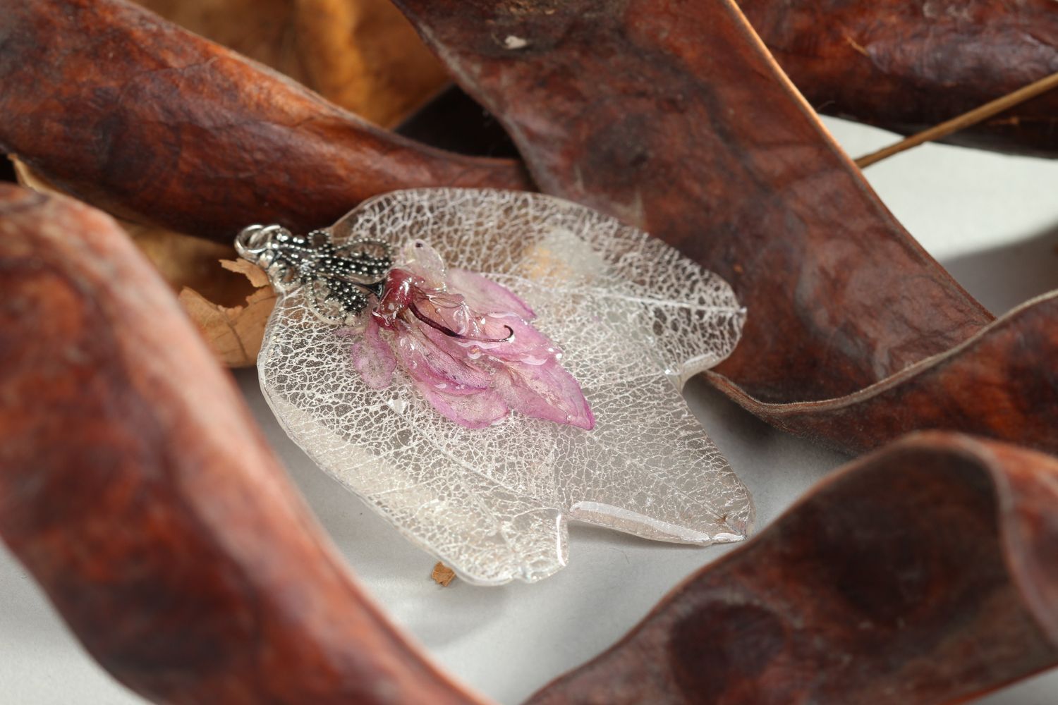 Handmade pendant for women unusual accessory epoxy jewelry gift ideas photo 1