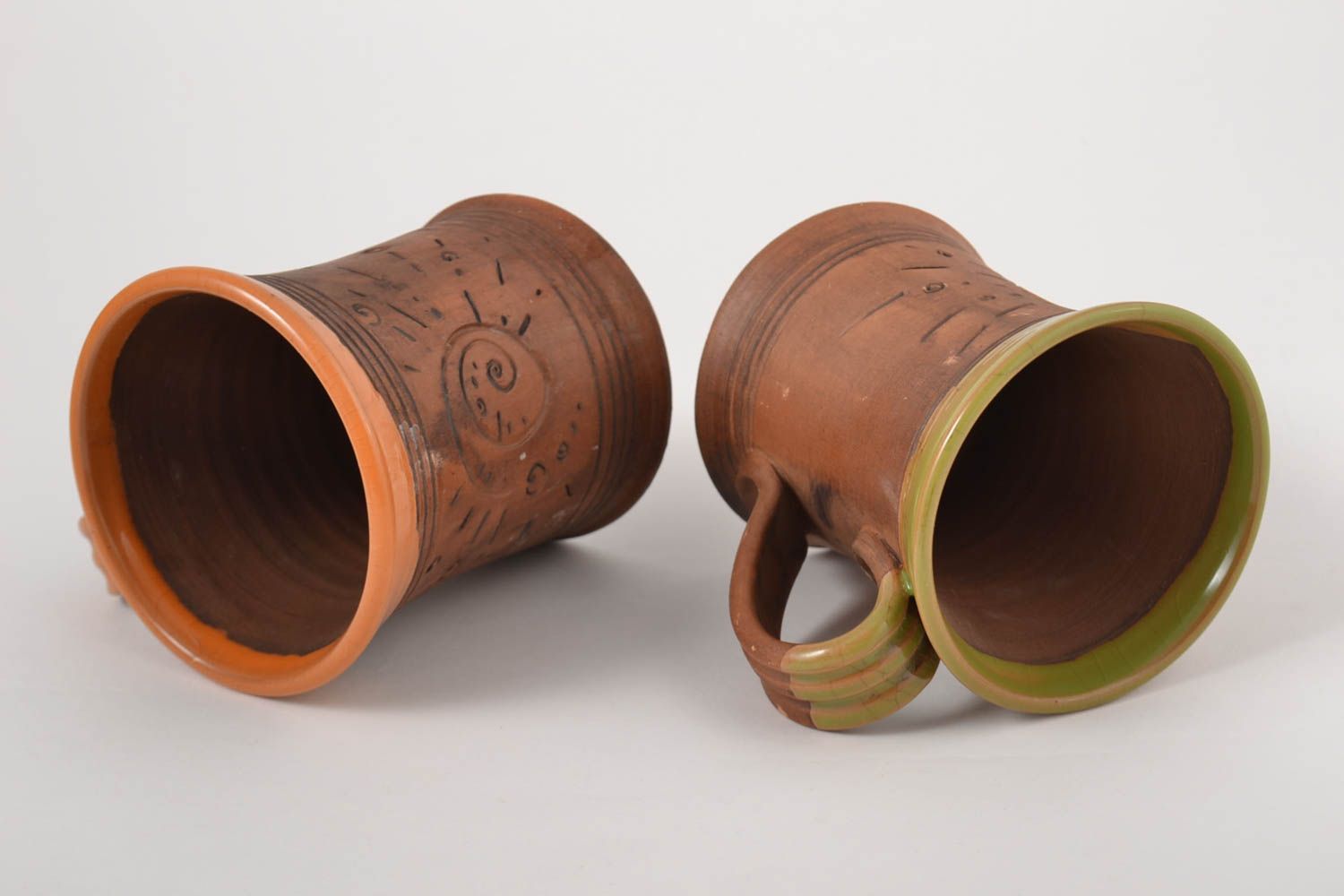 Jarras de cerveza hechas a mano de cerámica vasos decorados utensilios de cocina foto 4