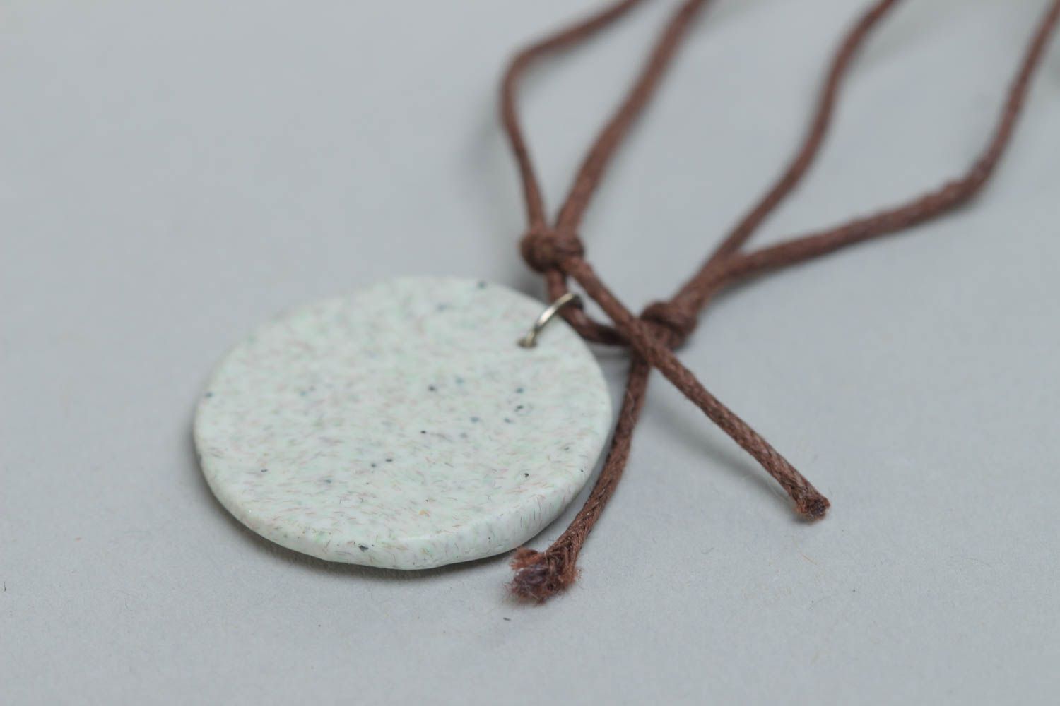 Handmade polymer clay stylish pendant with print beautiful designer accessory photo 4