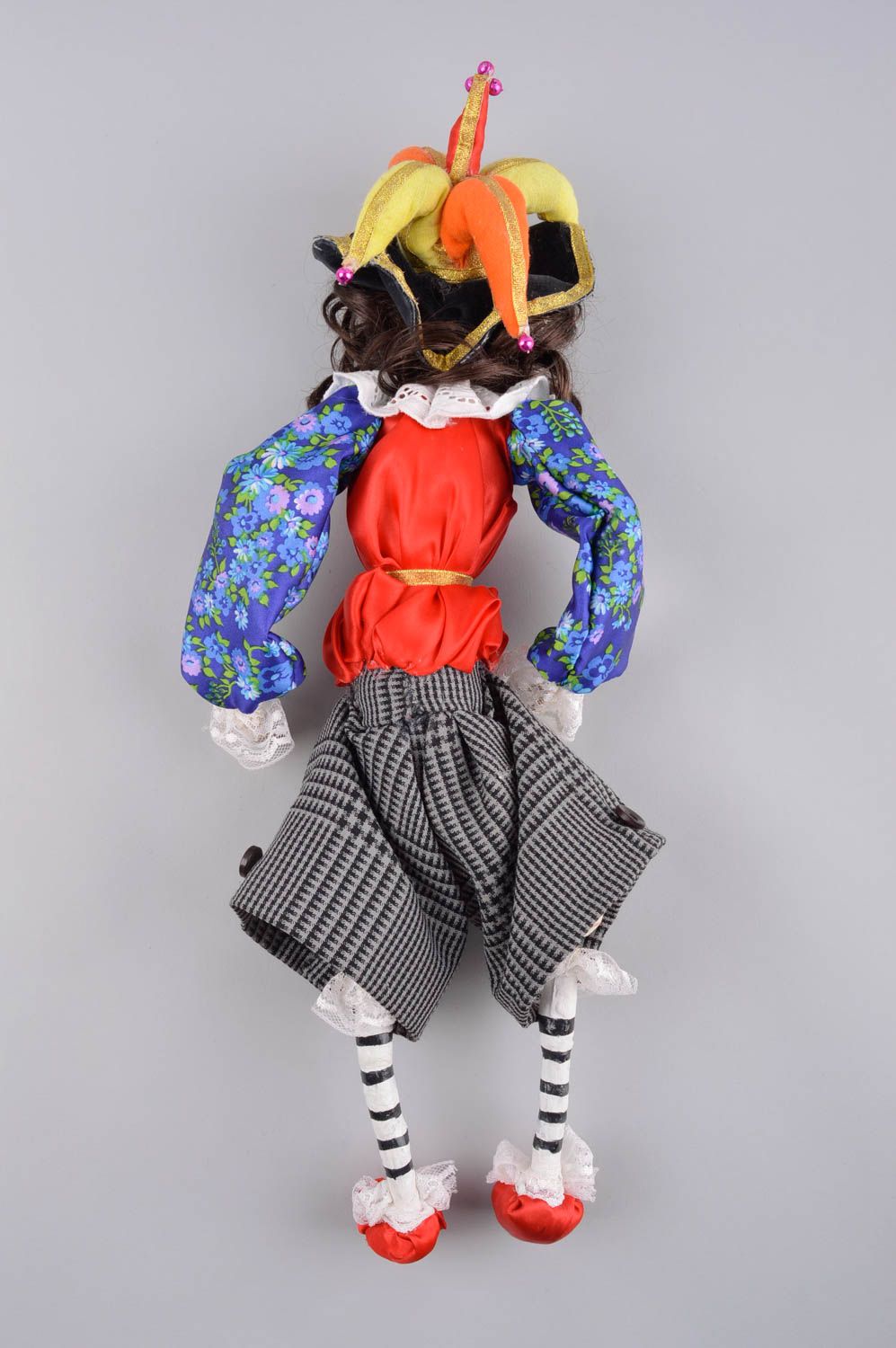 Кукла ручной работы авторская кукла интерьерная керамическая кукла Арлекин фото 4