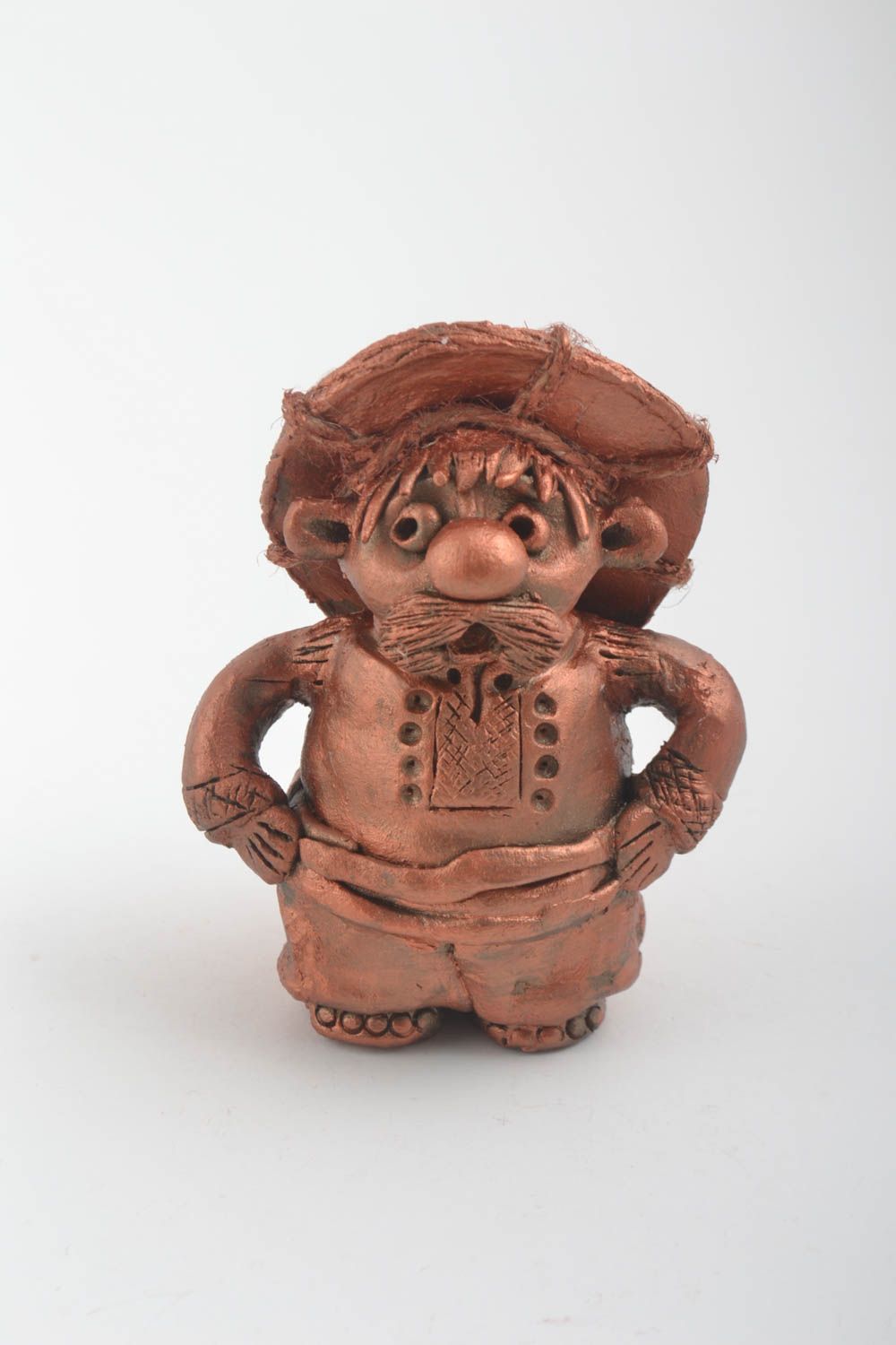 Figurina fatta a mano in ceramica un uomo divertente souvenir di terracotta foto 2