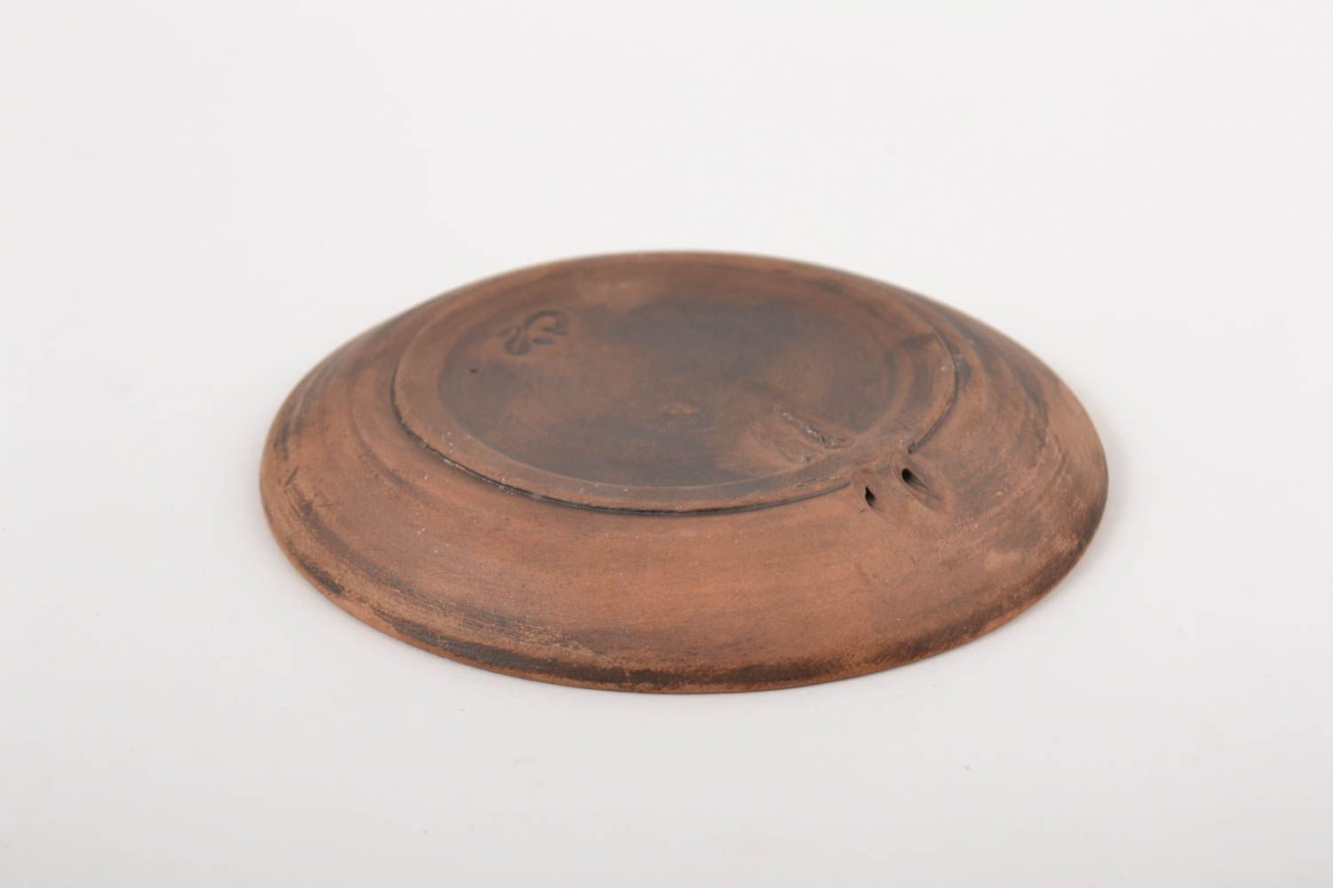 Handmade ceramic saucer clay plate handmade tableware accessory for home  photo 4