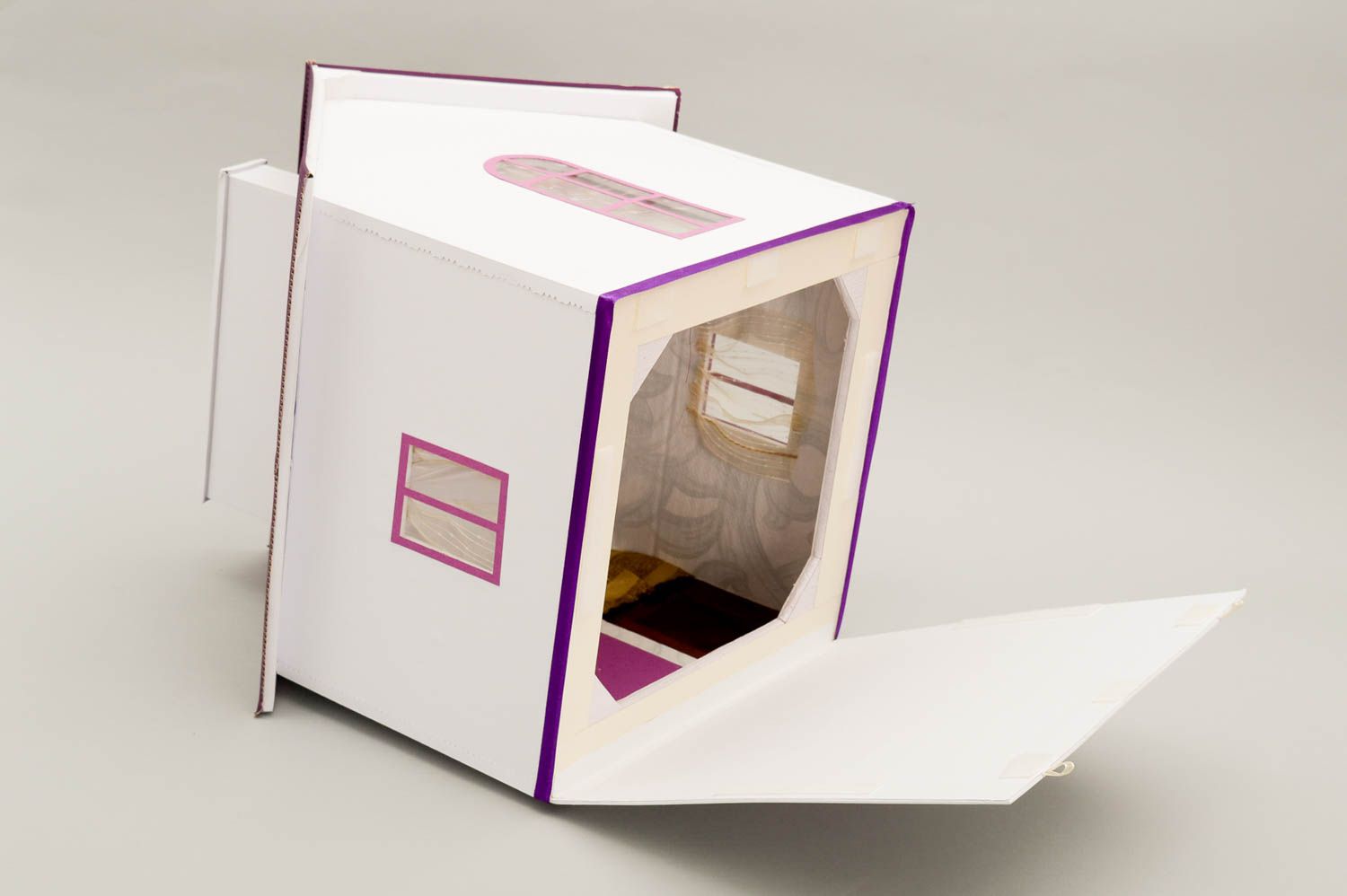 Caja de cartón en forma de casita artesanal artículo para boda regalo original foto 4