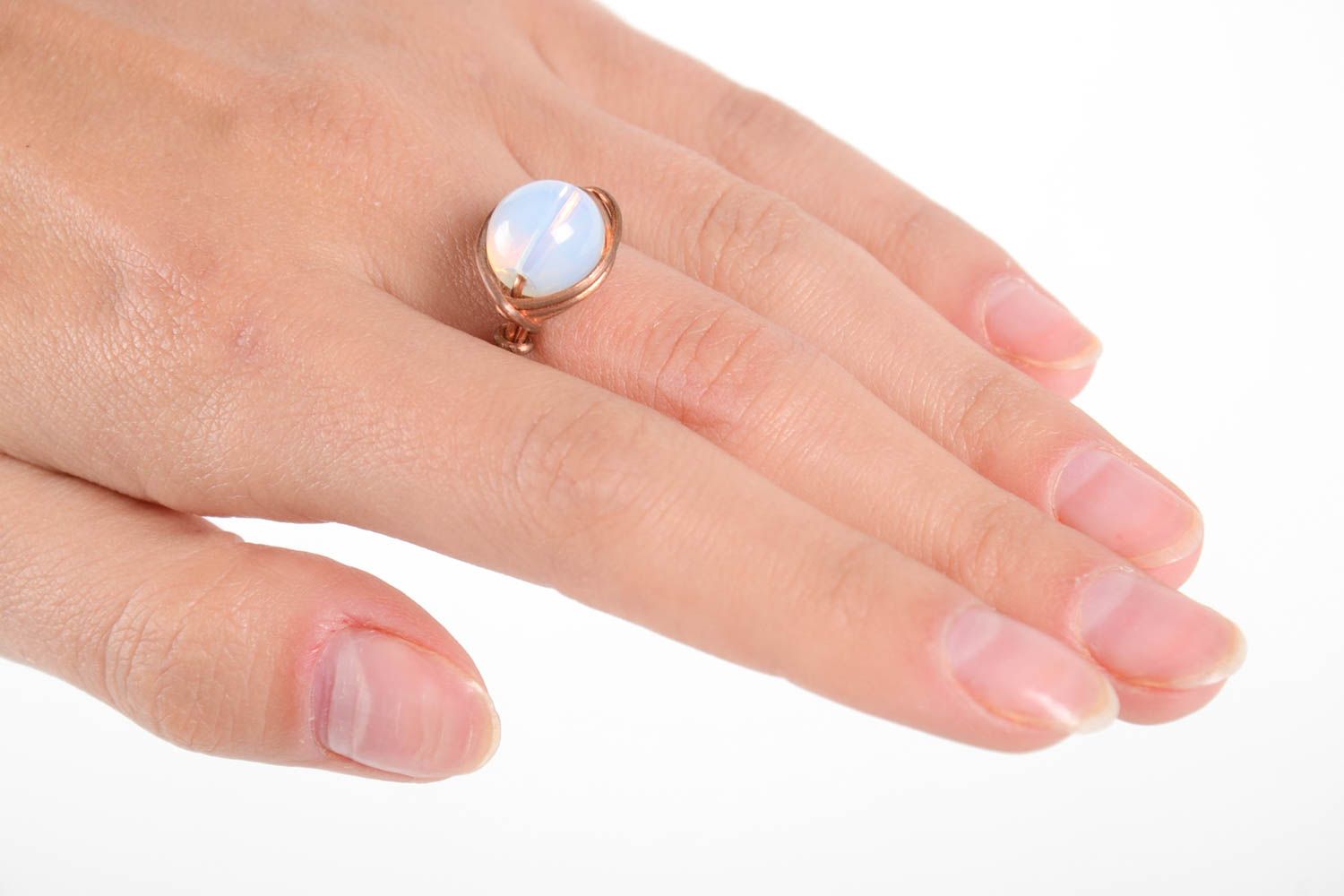 Frauen Ring handgeschaffen Kupfer Ring effektvoll Designer Schmuck ungewöhnlich foto 2