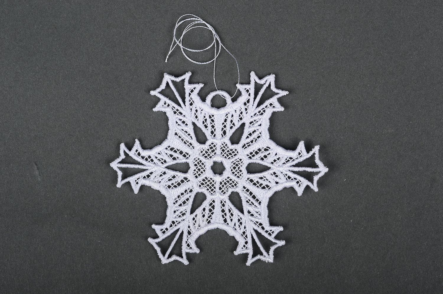 Игрушка на елку handmade декор для дома новогоднее украшение ажурная снежинка фото 4