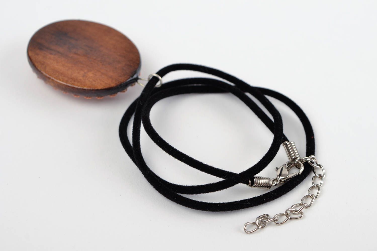 Anhänger aus Holz Schmuck handgemacht Holzanhänger Schmuck Halskette für Frauen foto 5