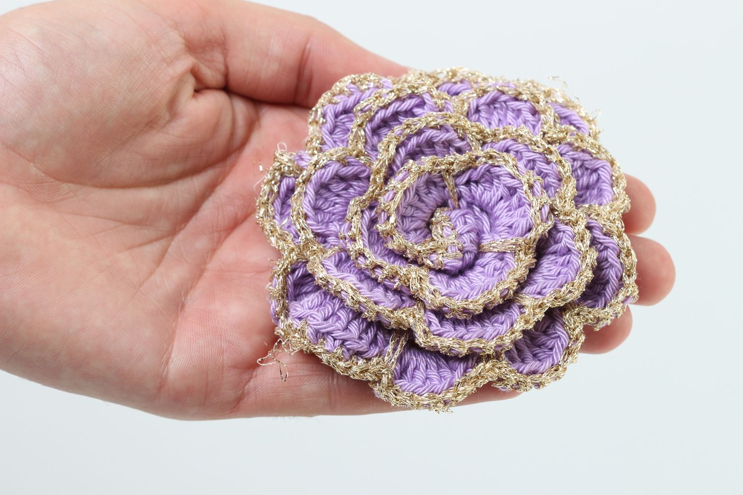 Crocheted flower handmade decorative flowers crochet flower jewelry supplies photo 5