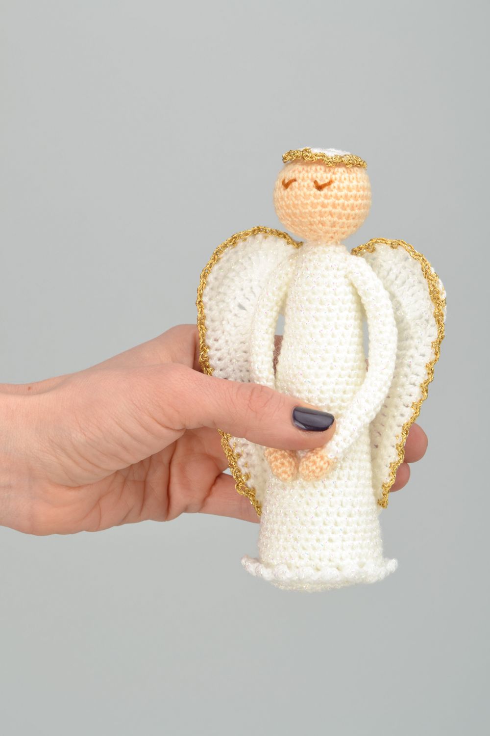 Small crochet woolen toy Angel photo 2
